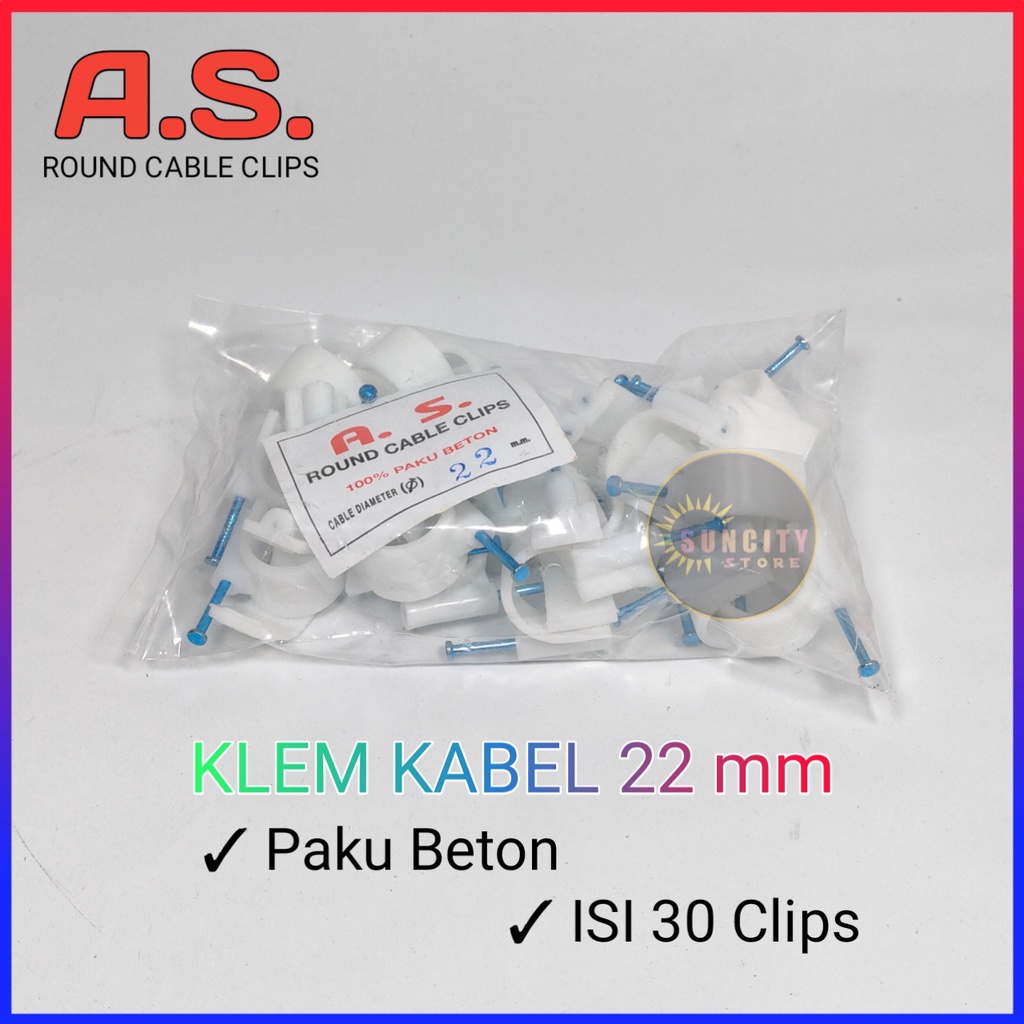 AS Klem Kabel / Klip Kabel Murah isi 30 Pcs