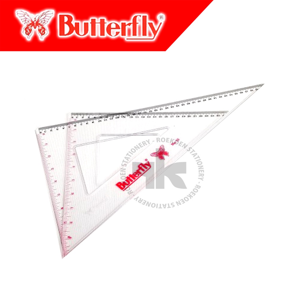 

Butterfly Triangle Ruler Penggaris Segitiga Mika BT-No.15 (40cm x 8.5" + 26cm x 9.5")