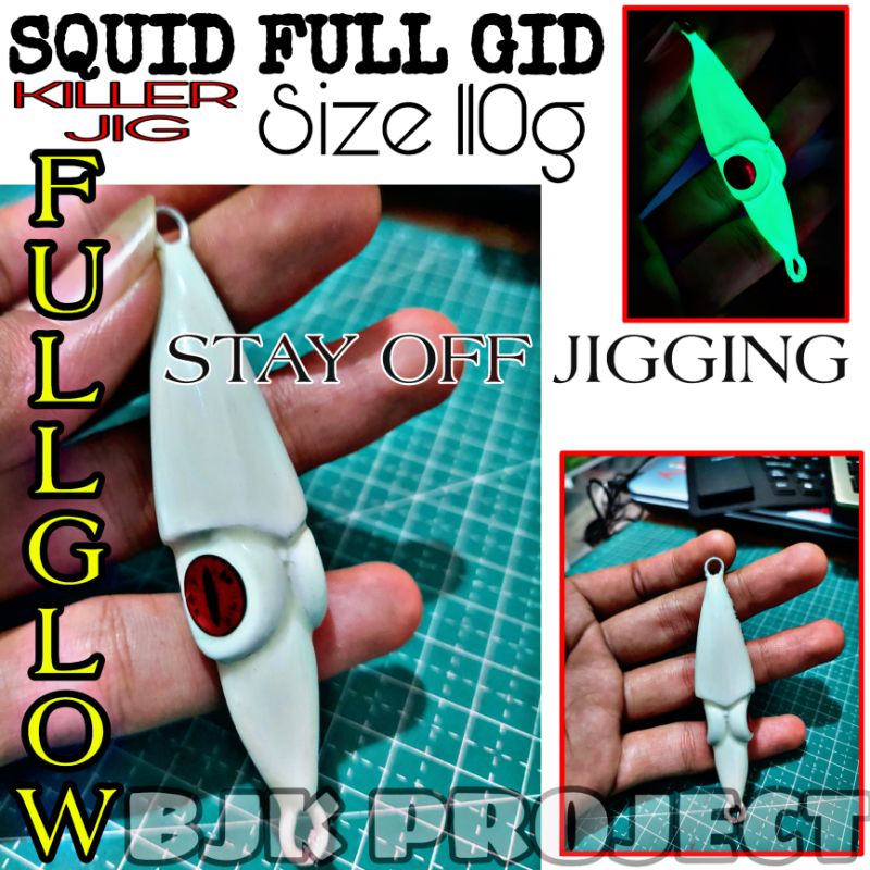 METAL JIG SQUID 110g FULL GID HIJAU BJK