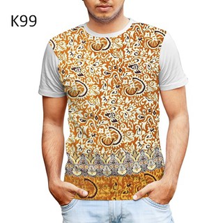 Kaos Pria Batik Lengan Pendek K99 Desain Baju Batik Cowok Murah