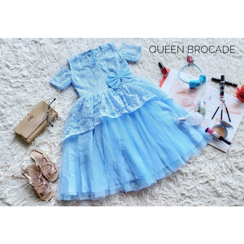 Dress Anak Model Queen Brokat