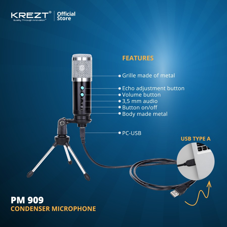 KREZT PM 909 USB CONDENSER MICROPHONE