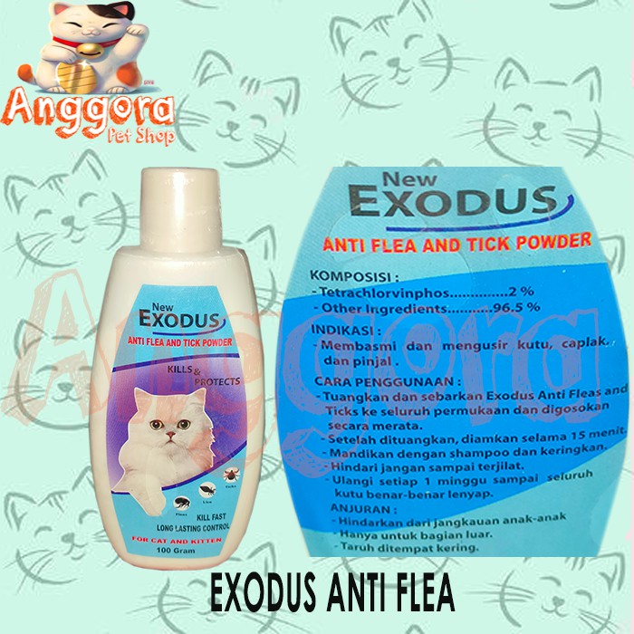 Bedak EXODUS 100gr - Anti Flea dan Tick ( anti kutu )