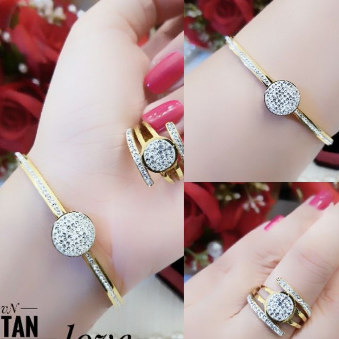 Titanium Set Gelang dan Cincin 44C