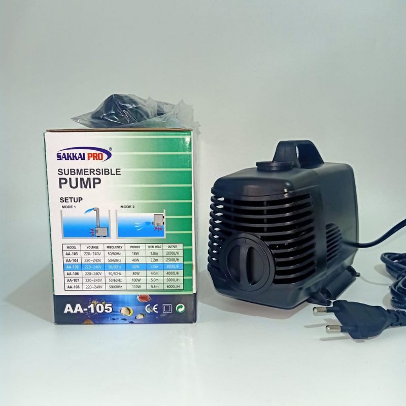 Submersible Pump AA-105 Sakkai Pro Pompa Aquarium Celup Pompa Akuarium Water Pump Pompa Air