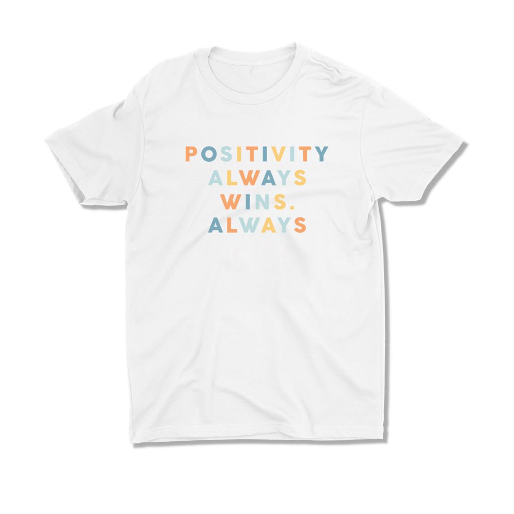 Tshitrallday Kaos Premium Unisex Pria &amp; Wanita bisa Oversize 100% Cotton Combed GRAPHIC POSITIVITY WINS