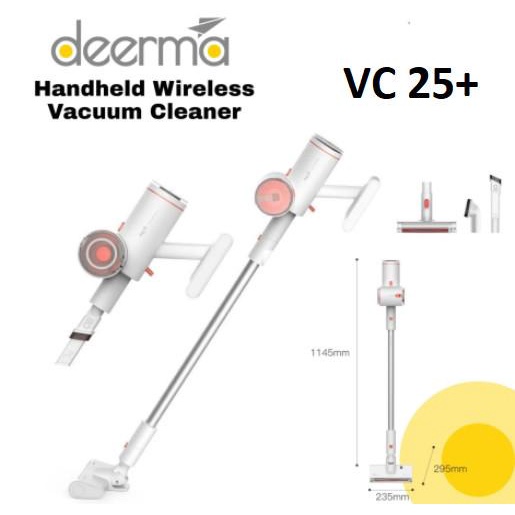 Deerma VC25 Plus Handheld Wireless Vacuum Cleaner - Alat Penyedot Debu - Garansi Resmi 1 Tahun