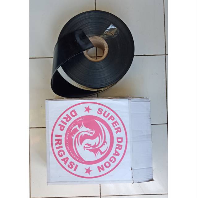 Selang irigasi, selang drip, selang irigasi tetes ukuran 12.5cm x 75m x tebal 0.45 super dragon