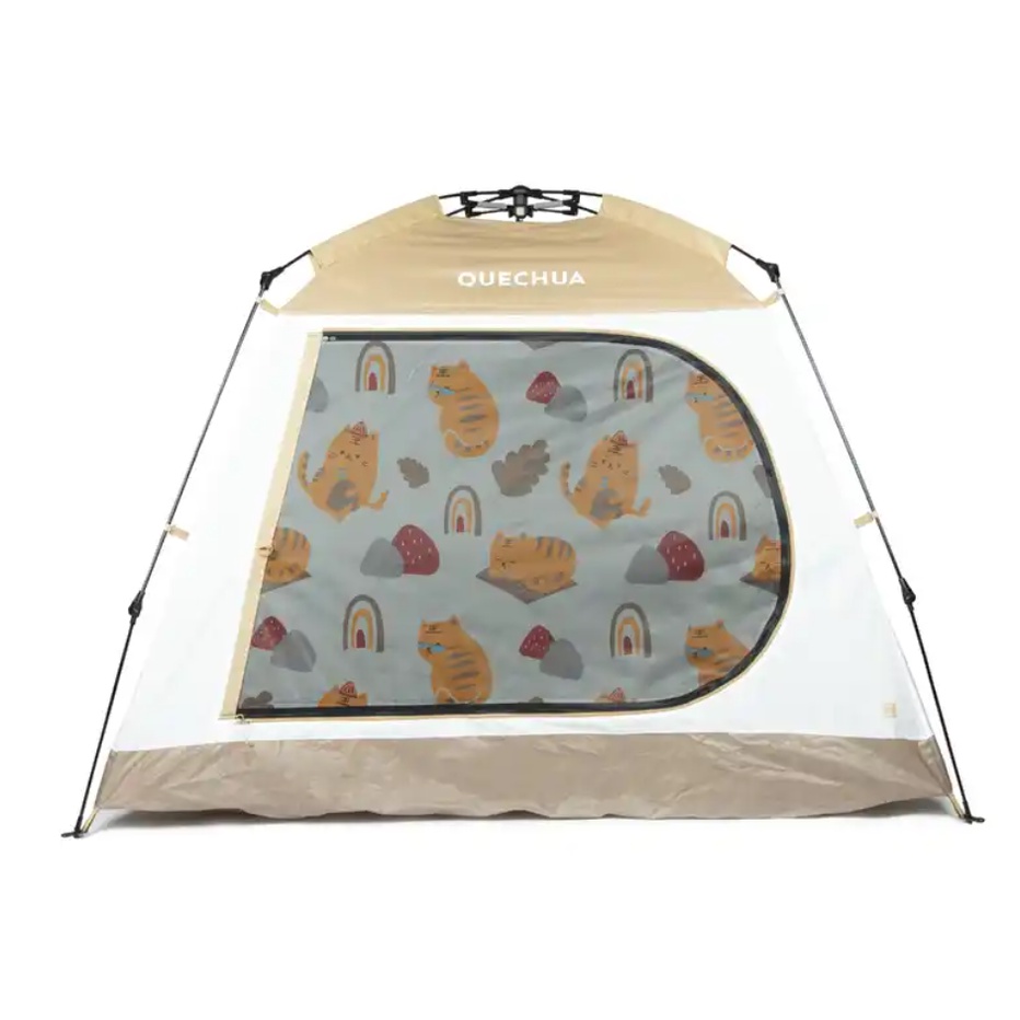 QUECHUA Tenda Kemah Camping Untuk 4 Orang Anti Nyamuk UPF 40+ Menahan 97,5% UV