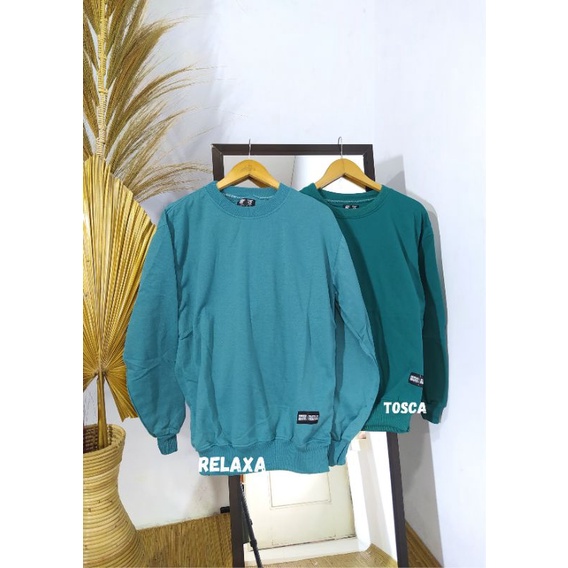 sweater basis polos crewneck size M, L, XL, XXL pria/wanita