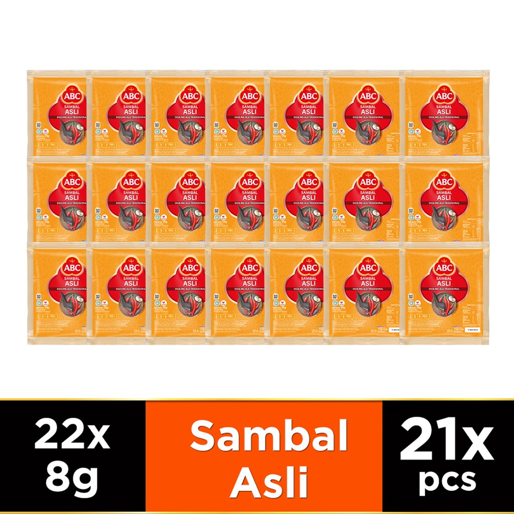 

ABC Saus Sambal Asli 22 x 8 g - Multi Pack 21 pcs