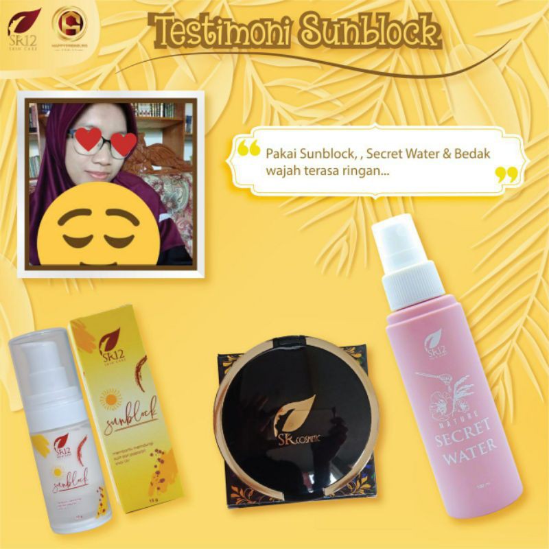 SUNBLOCK WAJAH SPF 30+ SR12 BPOM / MELINDUNGI KULIT DARI PAPARAN SINAR UV / CREAM PEMUTIH WAJAH / KRIM GLOWING