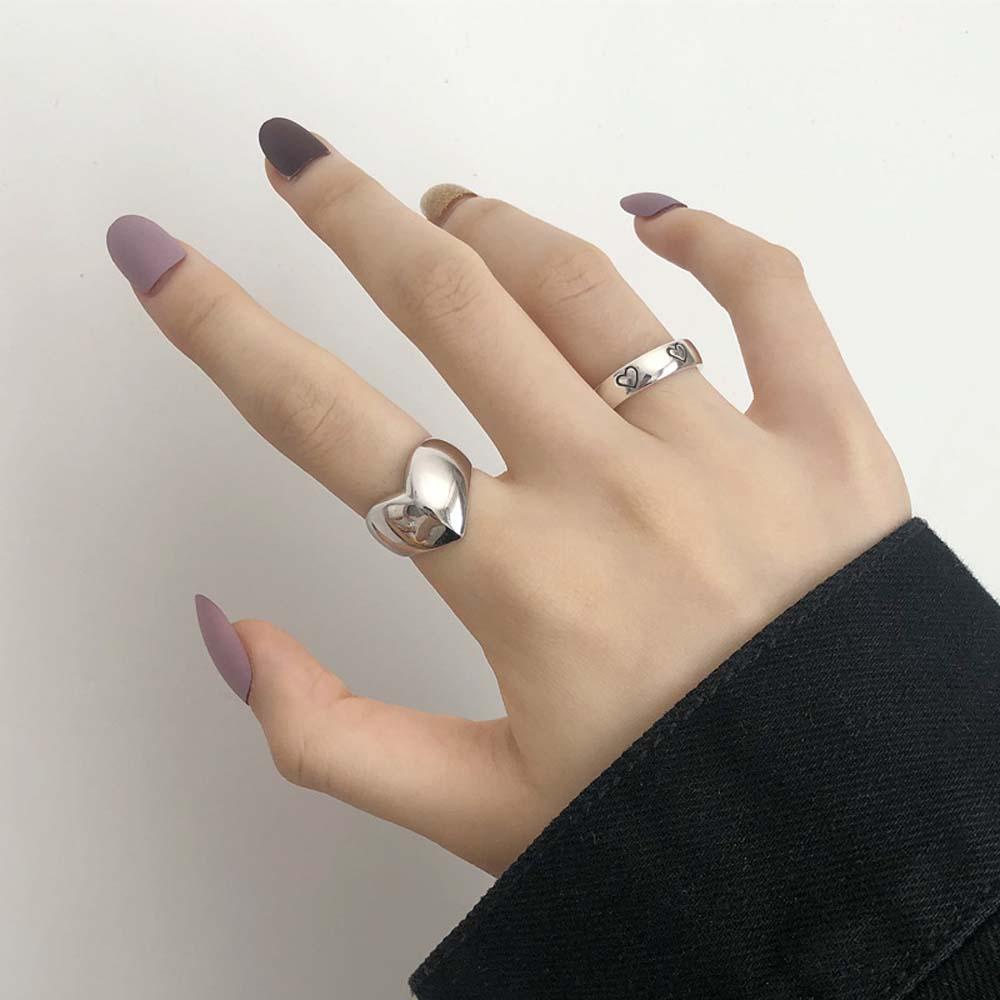 Needway Cincin Terbuka Kreatif Hati Sederhana Wanita Cinta Perhiasan Fashion