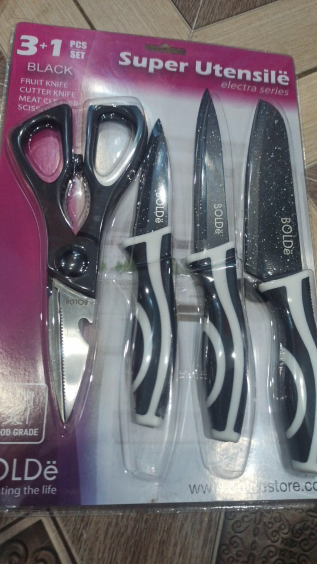 Pisau Set Isi 3 + Gunting Serbaguna Food Grade