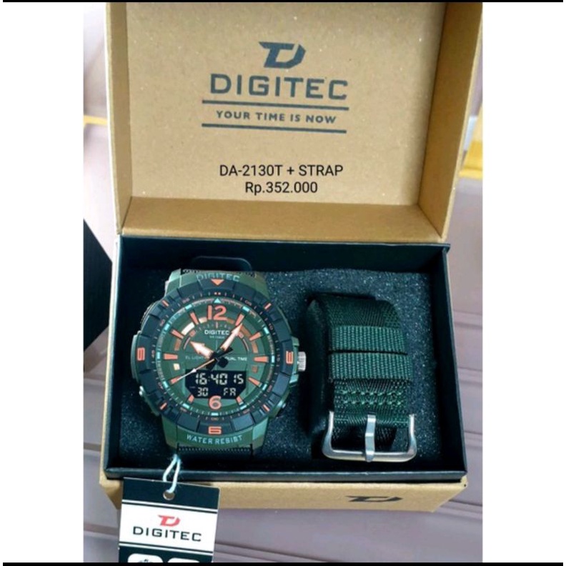 JAM TANGAN DIGITEC ORIGINAL DA 2130T FREE STRAP KANVAS