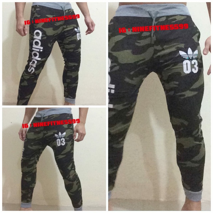 Celana Jogger Loreng Pria Wanita Olahraga Celana Joger Fitnes Lari Allsize