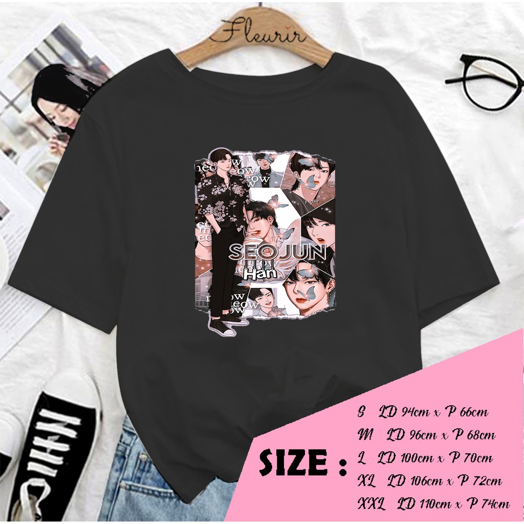 FLEURIR - SEOJUN FULL KAOS OVERSIZE KATUN KAOS WANITA DEWASA TUMBLR TEE UNISEX JUMBO