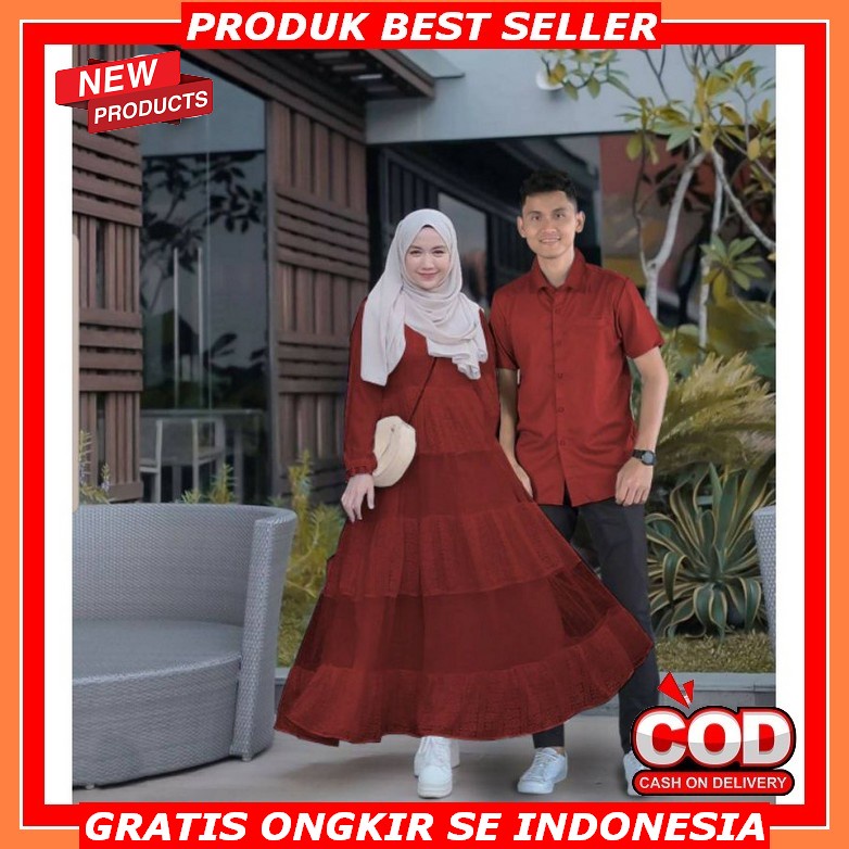 Gamis Couple Pasangan Terbaru 2022 Busana Muslim Set Gamis Koko Kapel Suami Istri Kekinian Berkualit
