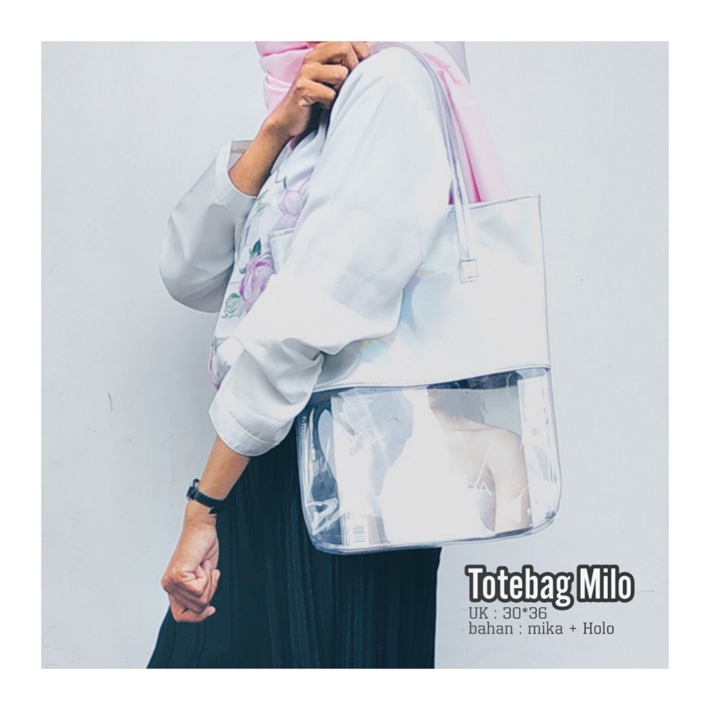 MILO TOTEBAG - TOTEBAG HOLOGRAM - TOTEBAG TRASNPARAT - TAS BAHU - BEST SELLER
