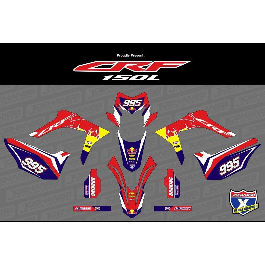 Stiker Decal Honda CRF 150 New - Redbull Energy