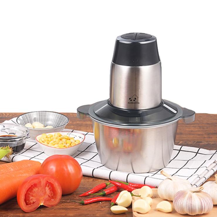 ❁ Pandaoma Food Chopper Blender Daging Mesin Penggiling Daging Sayur 2L ☚