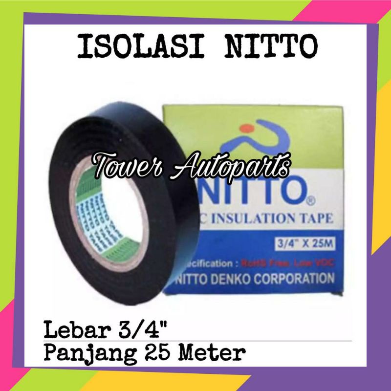 Isolasi Nitto Untuk Kabel Mobil Motor &amp; Listrik / Solatip Nitto Original