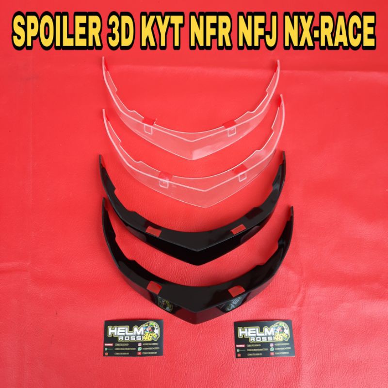 SPOILER 3D KYT NFR KYT NX RACE KYT NFJ - Spoiler KYT NFR 3D CLEAR BENING DAN HITAM