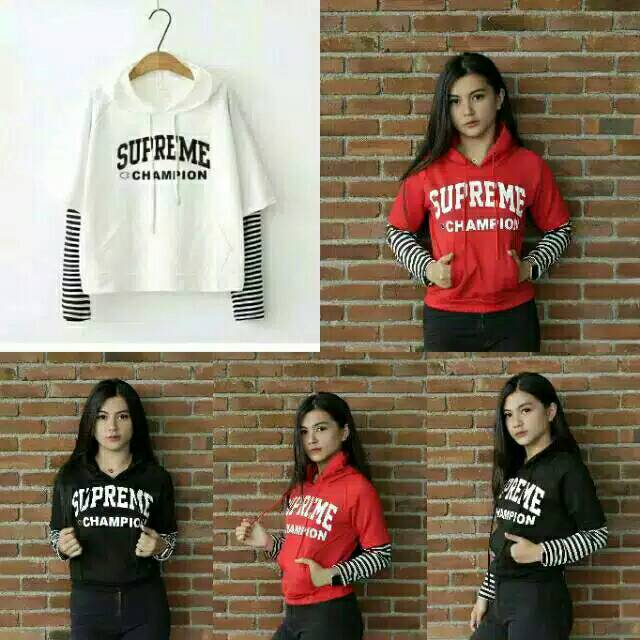 SWEATER SUPREME CHAMPION / tangan double bukan model sambungan