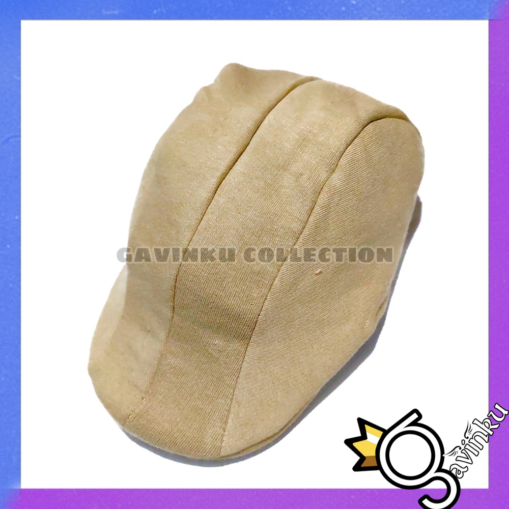 topi anak laki laki pet cowok keren murah lucu umur 1 2 3 tahun thn import karakter baseball polos-Krem