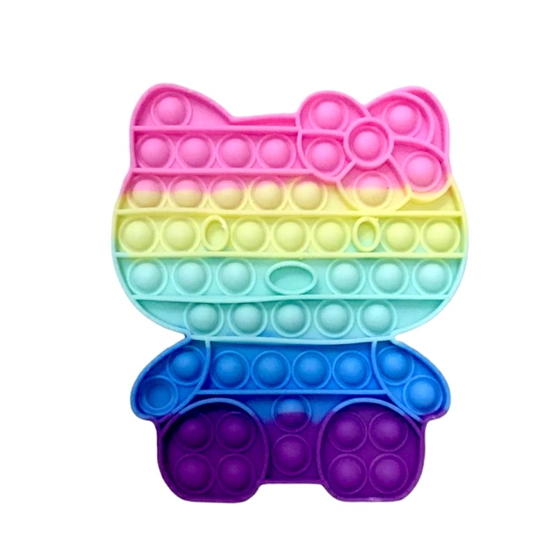 Pop it Rainbow Ready Stok Murah Popit Bubble Toy Untuk Anak Dewasa Penghilang Stres-Hello Kitty 14cm