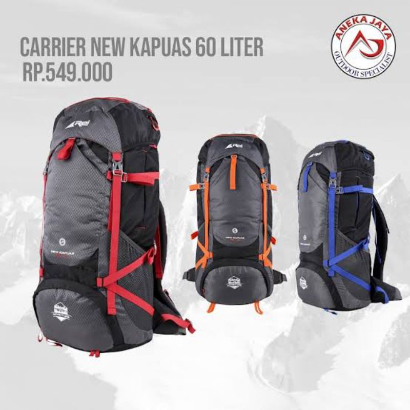 Carrier Rei New Kapuas 60+5L | Tas Gunung Rei New Kapuas 60+5L | Carrier Arei New Kapuas 65L