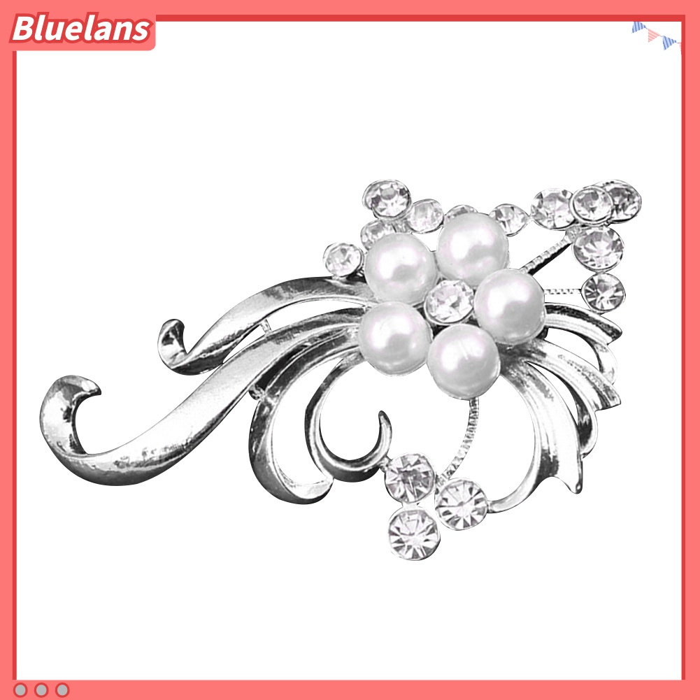 Bros Pin Bentuk Merak Aksen Mutiara Berlian Imitasi Untuk Wanita