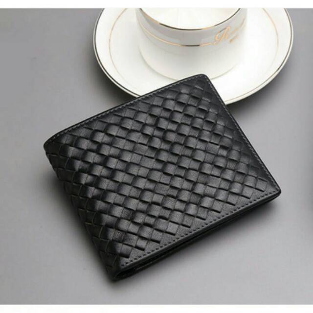 (Horizontal) dompet kulit asli anyam Bison Denim