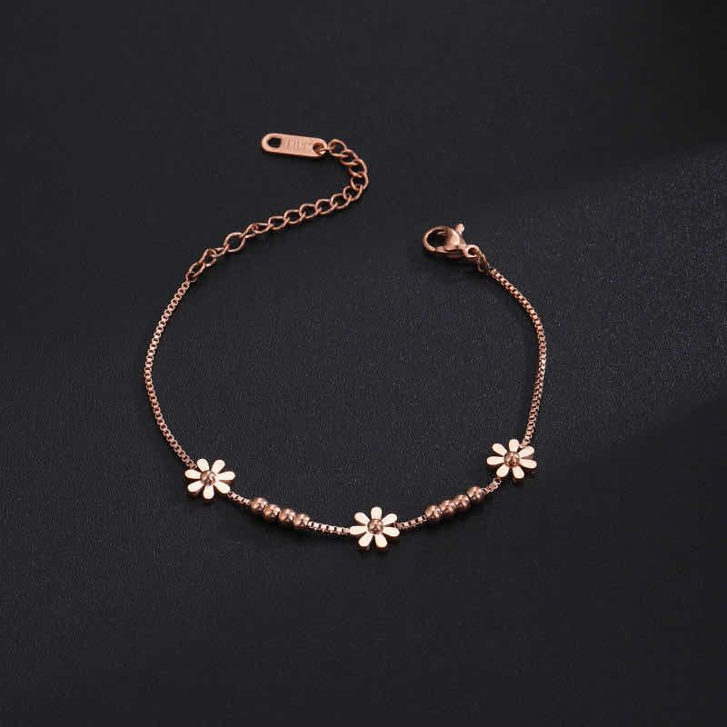 Gelang Tangan Titanium Daisy Anti Karatan