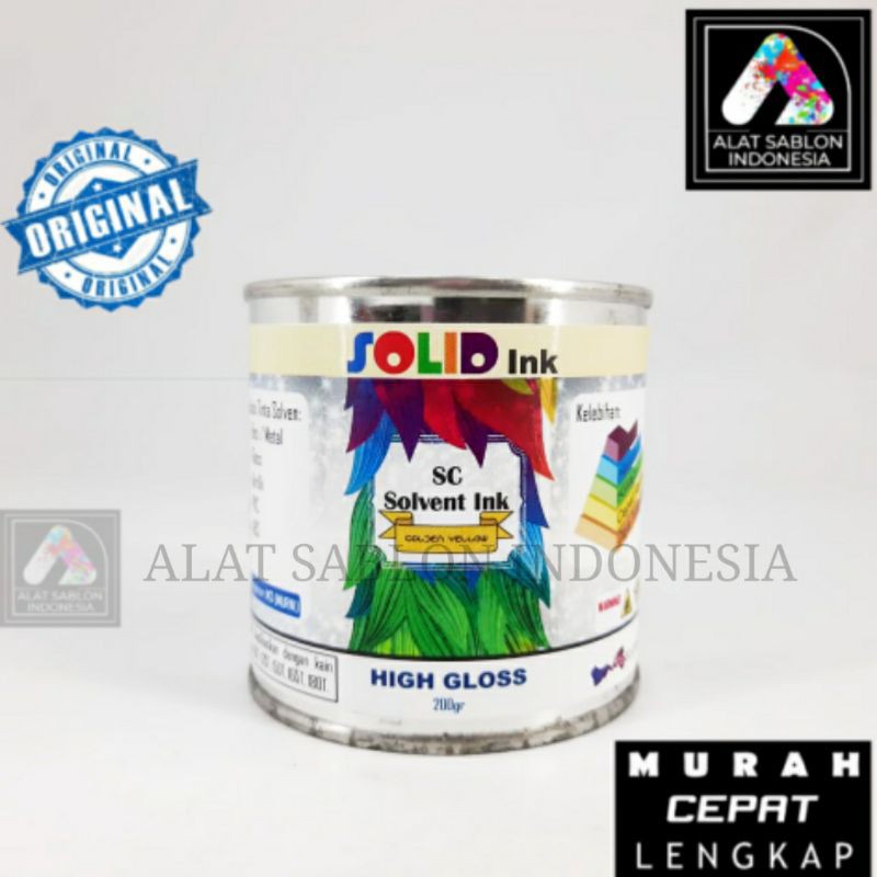 TINTA SABLON BESI/ GELAS KACA 200GR GOLDEN YELLOW BASIS MINYAK SOLVENT