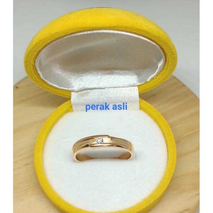 Cincin Cor mata 1, Perak 925, Sepuh Emas Rosegold