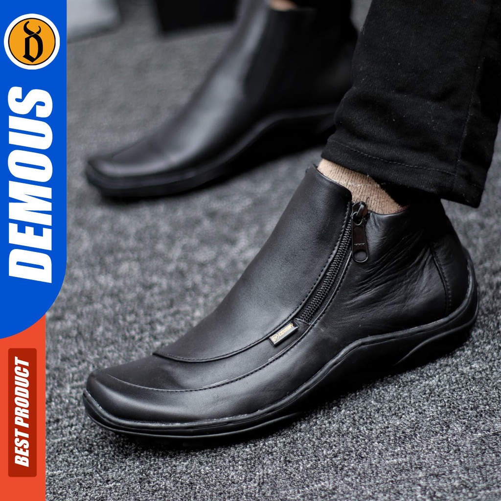 DEMOUS Badami -Sepatu Boots Pantofel Formal Kulit Asli Kerja Pria