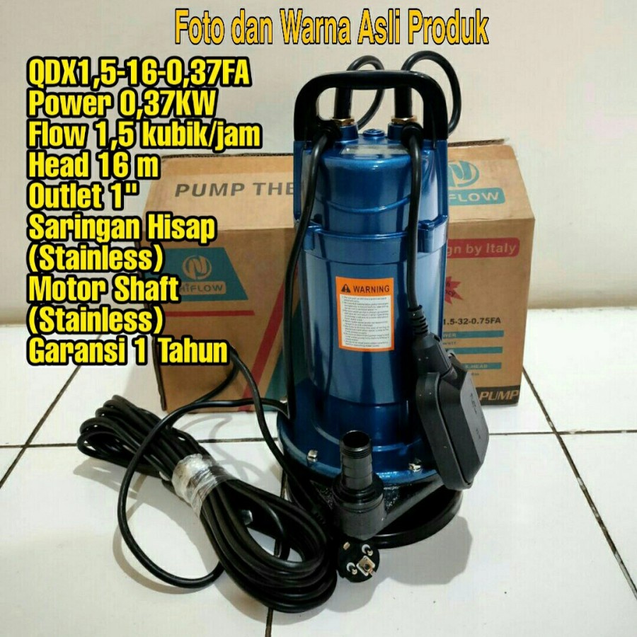 POMPA CELUP QDX1,5-16-0,37FA AUTO 370W 1,5Kubik 16Head 1" Outlet