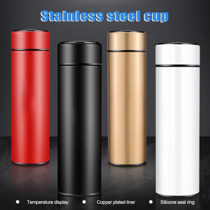 Termos Travel Stainless Steel Tumblr 500 ml B 90-1 - Putih(B7B4) Tumblr BOTOL INFUSE JUICE STRAW 700