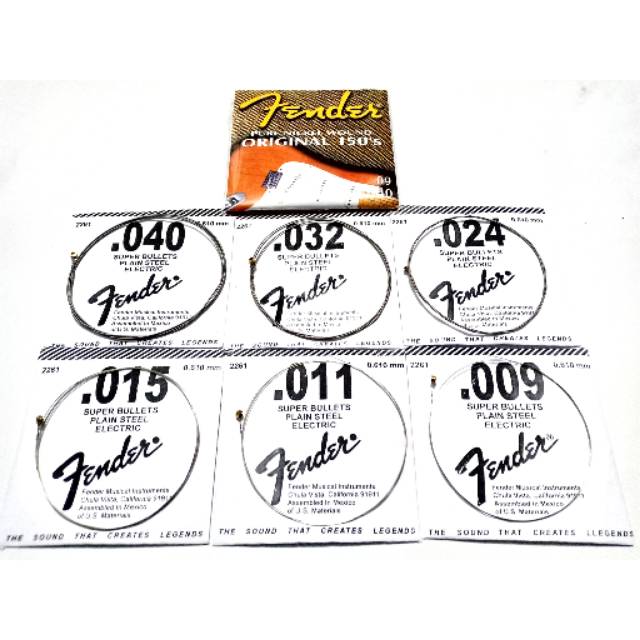 Senar Gitar Elektrik Fender 0,8 0,9 Set