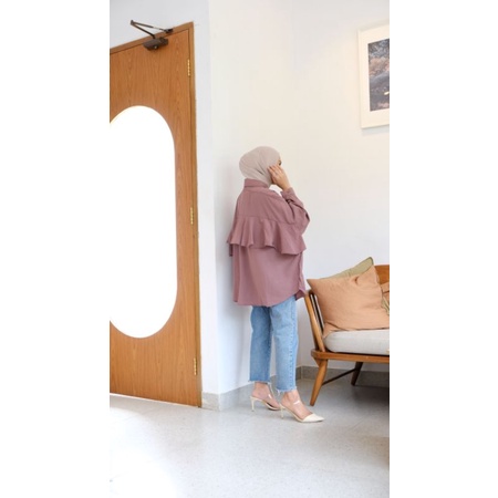 RYU TOP OVERSIZED / KEMEJA WANITA / KEMEJA ATASAN WANITA-Caramel