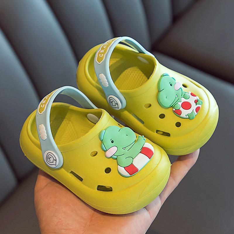 Sandal Sepatu Anak Crayon Dinosaurus &amp; Peach Waterproof Import Lucu