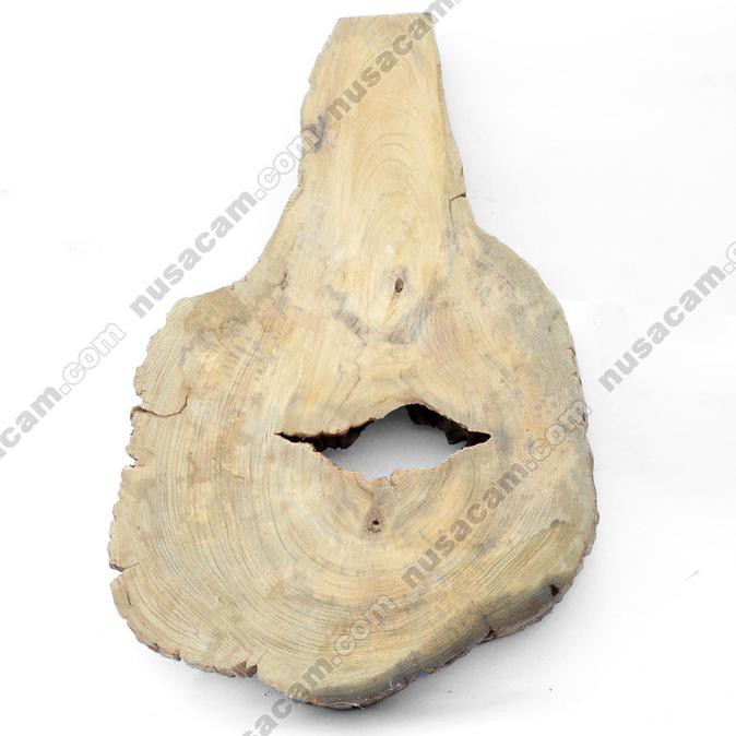 Potongan Slice Pohon Kayu Jati Tua Natural Lapuk Erosi Untuk Dekorasi