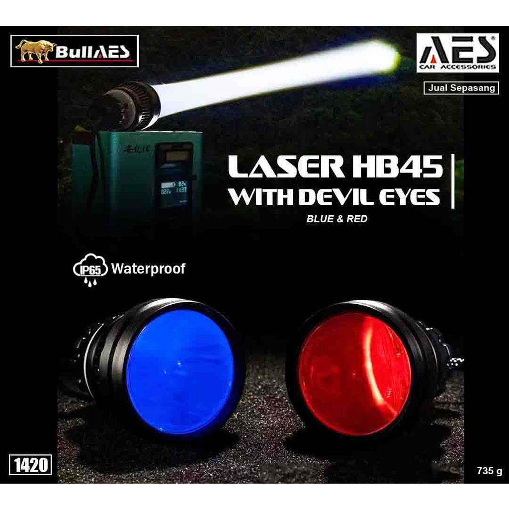 Projector Biled High Beam Laser HB-45 Merk AES