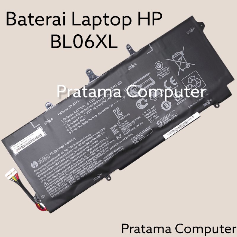 Original Baterai Laptop Hp EliteBook Folio 1040 G0 1040 G1 1040 G2 Series BL06XL