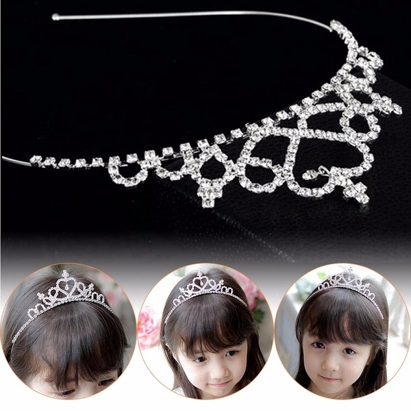 Women Bridal Crystal Crown,Kids Princess Headband,Children Prom Twinkle Rhinestone Glitter Hair Band