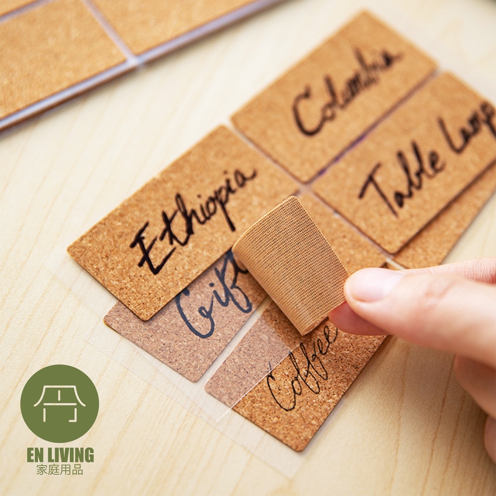 

EN LIVING Wooden Label Cork Sticker / Sticker Label / Label / Sticker / Cork Label