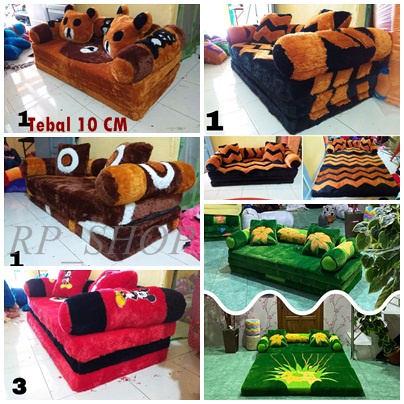 TERBARU !!! Kasur Bulu Karakter / Kasur Lipat Bulu Karakter Rasfur Sofa bed UKURAN Double 200x140x10 cm // Sofa Bed Karakter MURAH // Kasur Santai Bulu / Kasur Bulu Double Kasur Karpet Santai Ruangan Tamu Full Set 2 Bantal 3 guling Bisa di Lipat Jadi SOFA