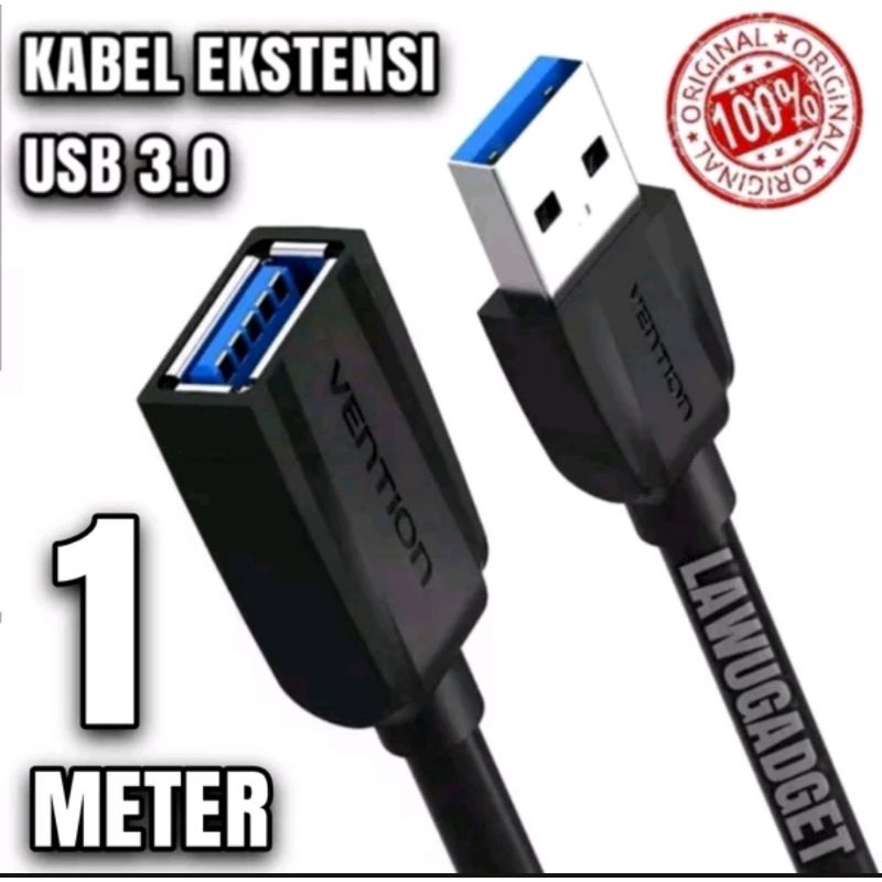 Sambungan Ekstensi Kabel USB 3.0 Vention Extension Data Cable untuk Printer PC Laptop Hub Flashdisk