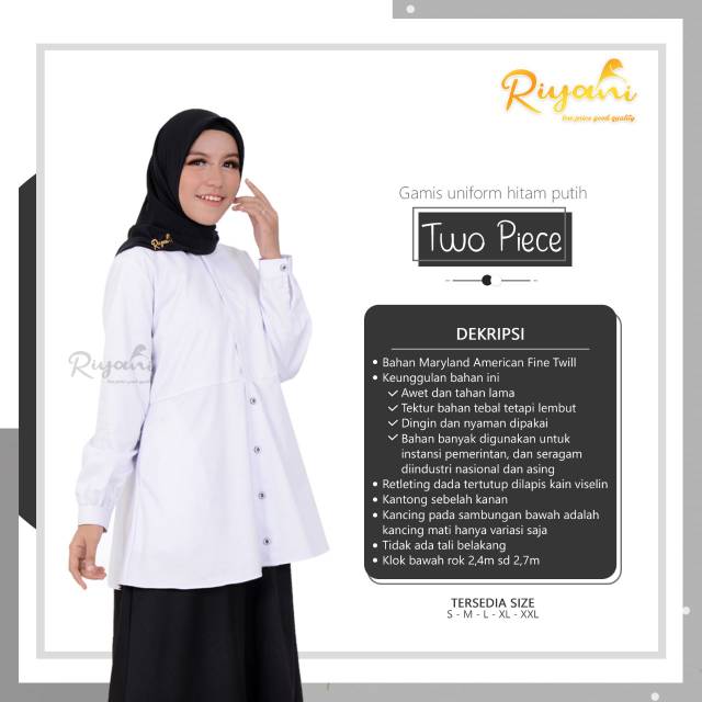 GAMIS HITAM PUTIH || PGRI || KORPRI || KHAKY || PUTIH || HITAM || NAVY II  RIYANI